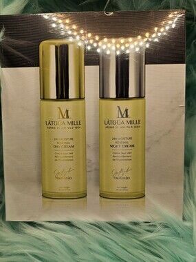 Latoua Mille 24H Moisture Renewal Day & Night Cream Set - Gold & Silver